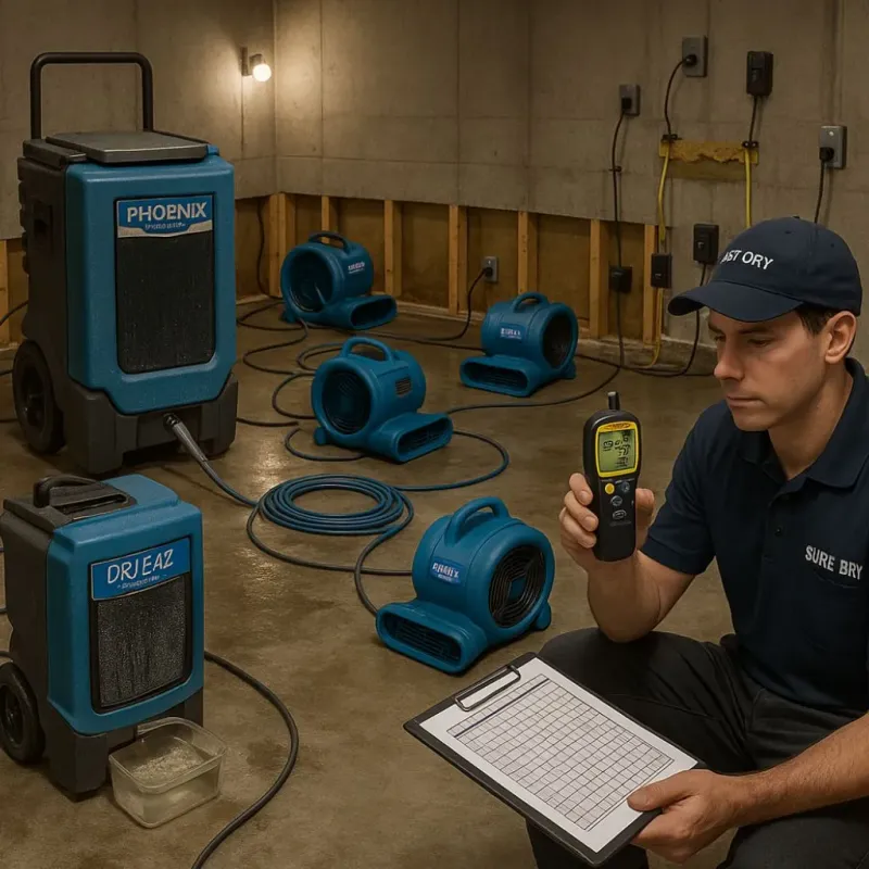 Structural Drying and Dehumidification process in Mercer County, ND